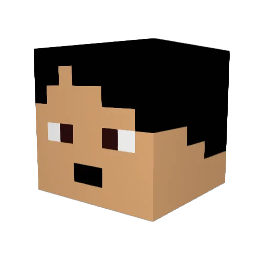 Fjernfyr Minecraft avatar head, 3D render