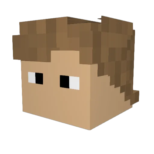 Fjernstyret Minecraft avatar head, 3D render