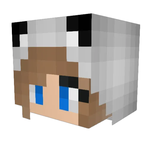 Fjollepigen Minecraft avatar head, 3D render