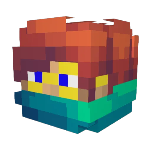 Fjorlen Minecraft avatar head, 3D render