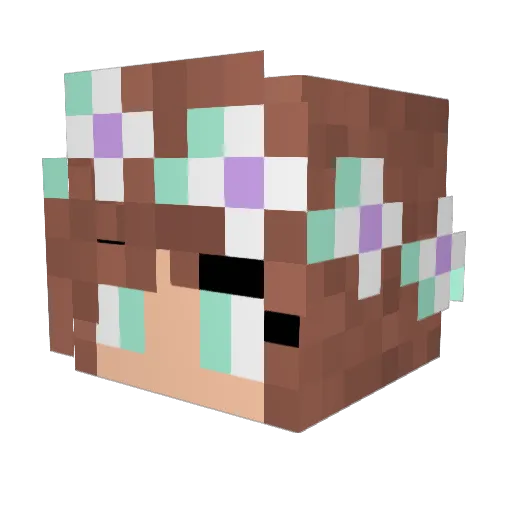 Fjura Minecraft avatar head, 3D render