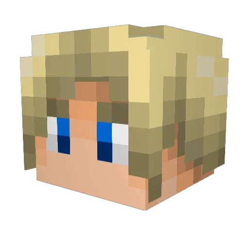 Fkids Minecraft avatar head, 3D render