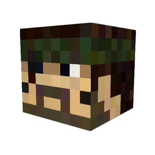 Fkuyan Minecraft avatar head, 3D render