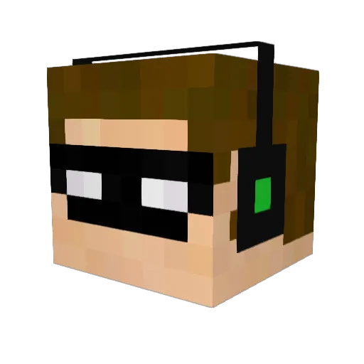 Fl0lian Minecraft avatar head, 3D render