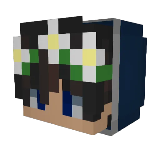 Fl0riX Minecraft avatar head, 3D render