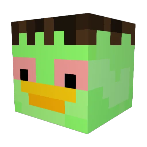 Fl33tw00d Minecraft avatar head, 3D render