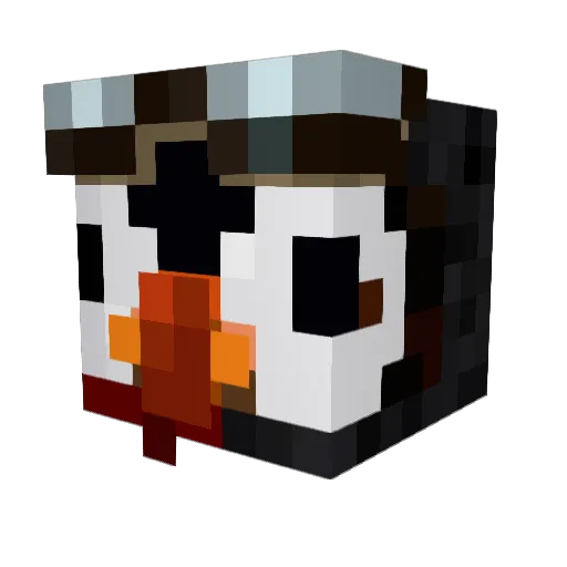 Fl7pper Minecraft avatar head, 3D render