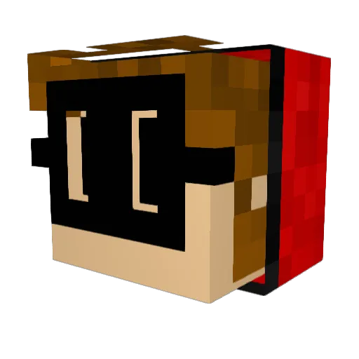 Fl8ze Minecraft avatar head, 3D render