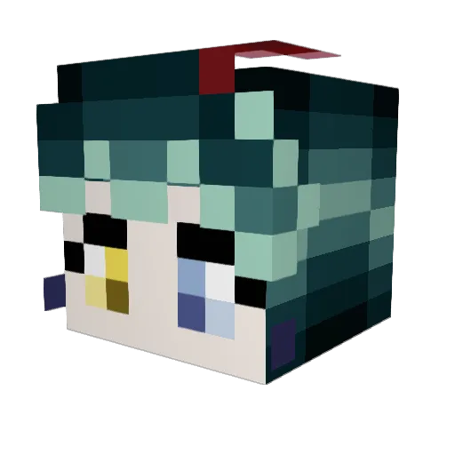 Fla047 Minecraft avatar head, 3D render