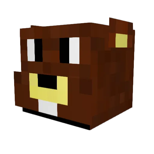 FlabbyTheBeaver Minecraft avatar head, 3D render