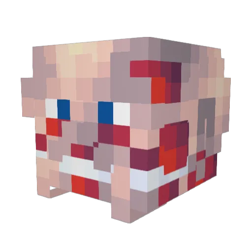 FlacidSocks Minecraft avatar head, 3D render