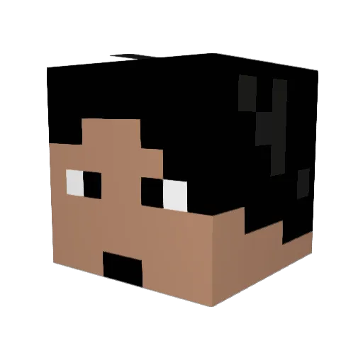 FlackerZz Minecraft avatar head, 3D render