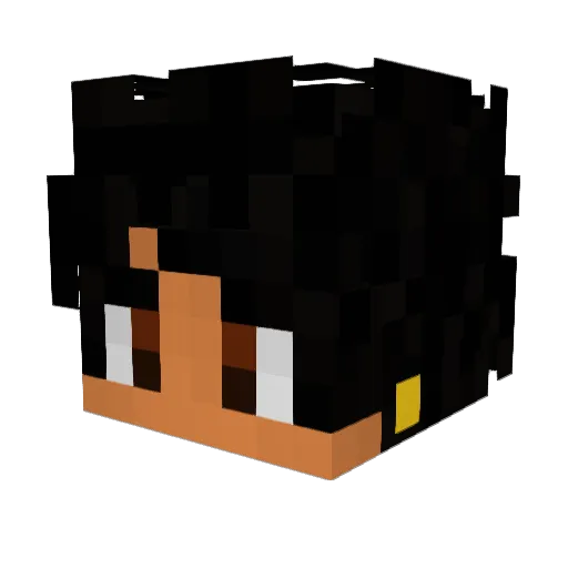 Flackitoo Minecraft avatar head, 3D render