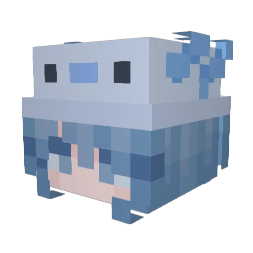 Fladaura Minecraft avatar head, 3D render