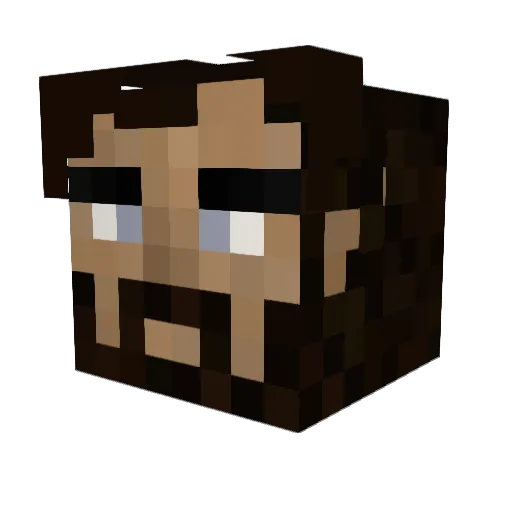Fladr1f Minecraft avatar head, 3D render