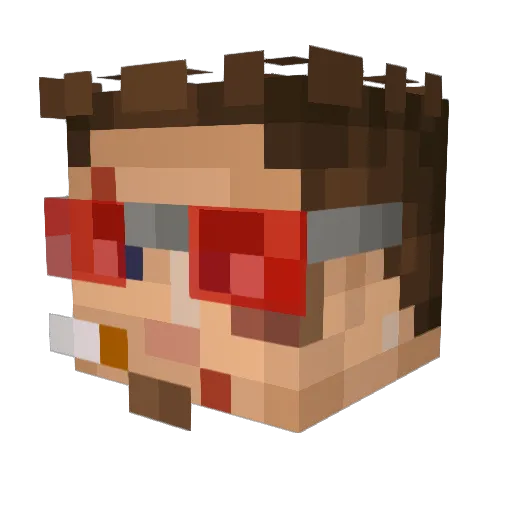 Flaemik Minecraft avatar head, 3D render