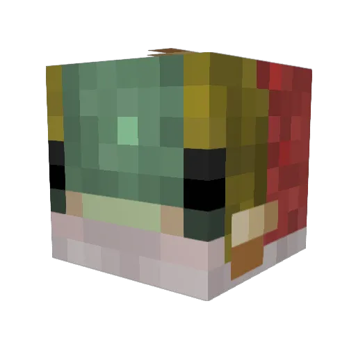 Flaer_ Minecraft avatar head, 3D render