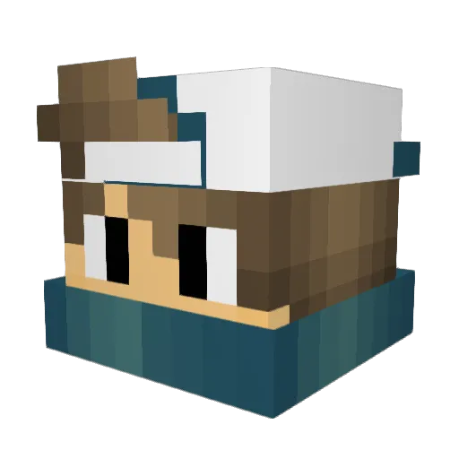 FlaiT Minecraft avatar head, 3D render