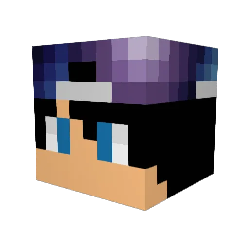 Flaiiky Minecraft avatar head, 3D render