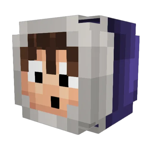 Flail Minecraft avatar head, 3D render