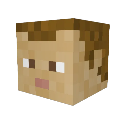 FlailSnails Minecraft avatar head, 3D render