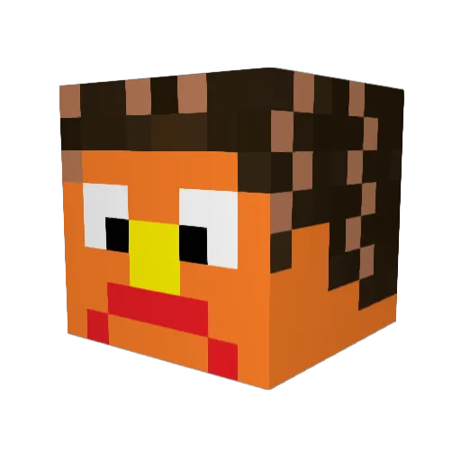 FlailingMuppet Minecraft avatar head, 3D render