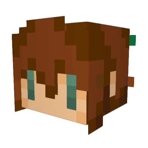 Flaiya Minecraft avatar head, 3D render