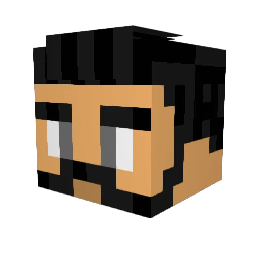 Flakasss Minecraft avatar head, 3D render