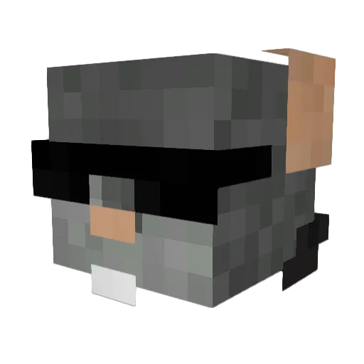 Flakeh Minecraft avatar head, 3D render
