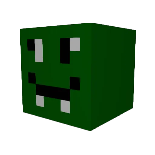 Flamasaur Minecraft avatar head, 3D render