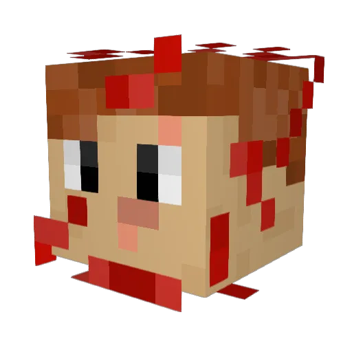 Flame026 Minecraft avatar head, 3D render