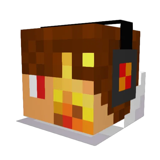 Flame961 Minecraft avatar head, 3D render