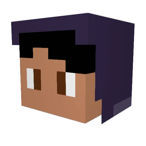 FlameAtGames Minecraft avatar head, 3D render
