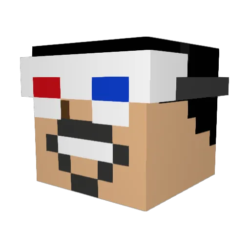 FlameC Minecraft avatar head, 3D render