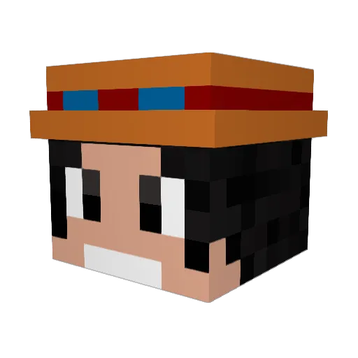 FlameDVL Minecraft avatar head, 3D render