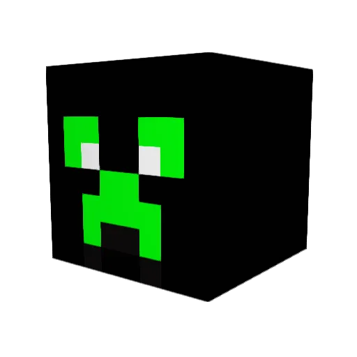 FlameGreen Minecraft avatar head, 3D render