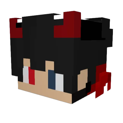 FlameWins Minecraft avatar head, 3D render