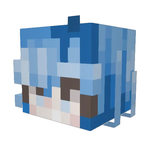 Flame_dreamlike Minecraft avatar head, 3D render