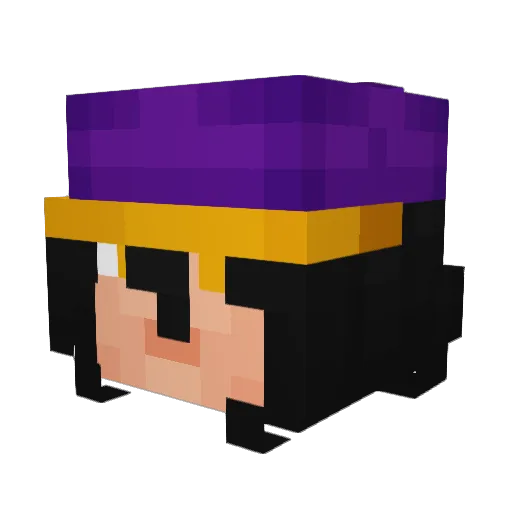 Flameangle Minecraft avatar head, 3D render