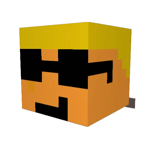 Flamebo Minecraft avatar head, 3D render