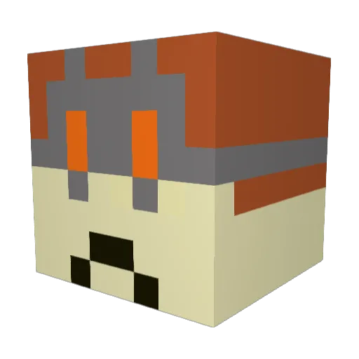 Flameclaw444 Minecraft avatar head, 3D render