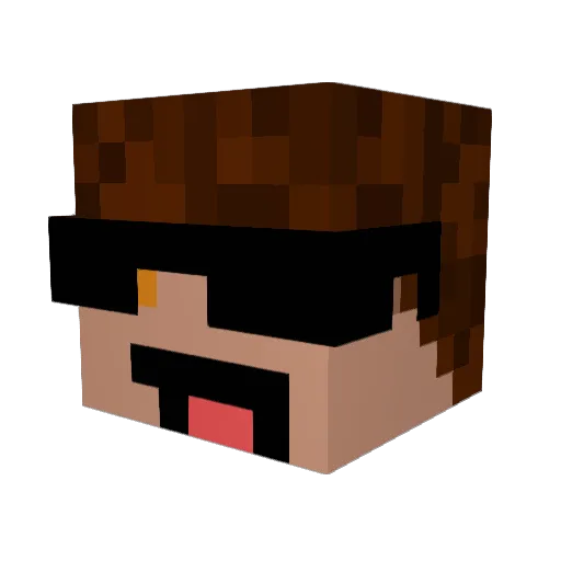 FlamedChaos Minecraft avatar head, 3D render