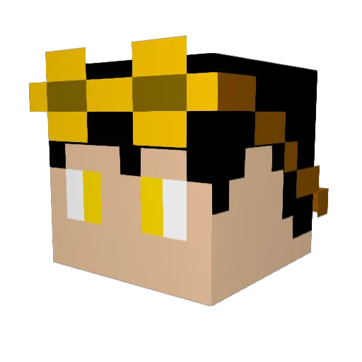 Flamellier Minecraft avatar head, 3D render