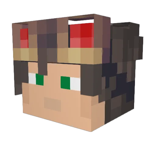 FlameoHeart Minecraft avatar head, 3D render