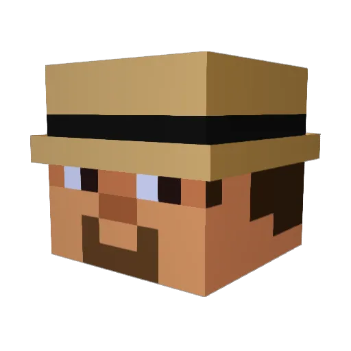 Flameshott Minecraft avatar head, 3D render
