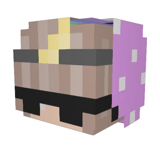 Flameta Minecraft avatar head, 3D render