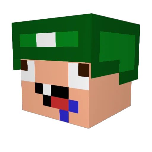 Flameyle Minecraft avatar head, 3D render