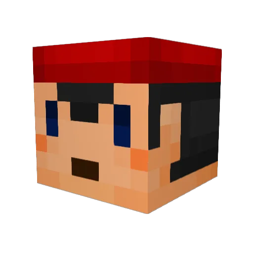 FlaminBeaver Minecraft avatar head, 3D render