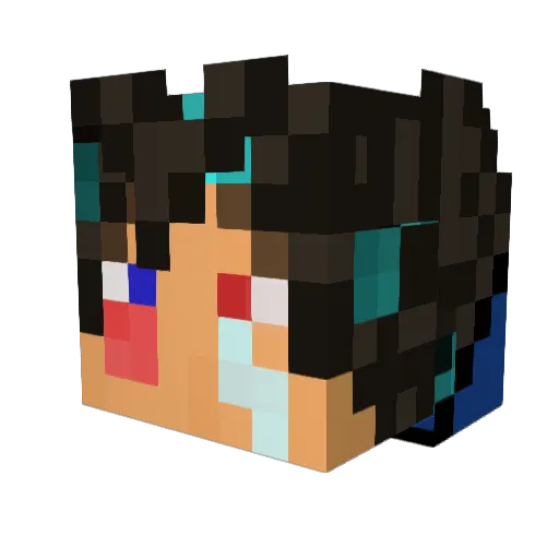 FlaminDude Minecraft avatar head, 3D render