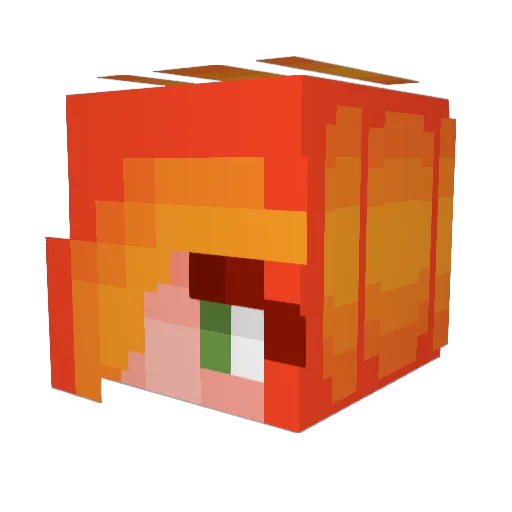 FlamingAngel Minecraft avatar head, 3D render